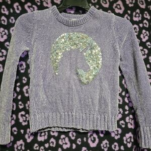 Cat & Jack Lavender Sweater with Sequin Unicorn Design